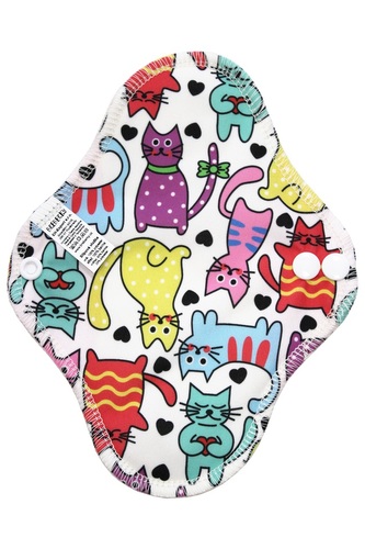 Slipová vložka (PUL) - Kočky, sv. růžový velur (kojenecký plyš)