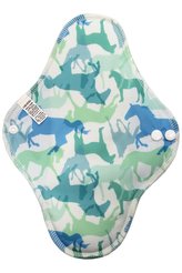 Noční vložka (PUL) - Divocí koně, sv. modrý velur (kojenecký plyš)