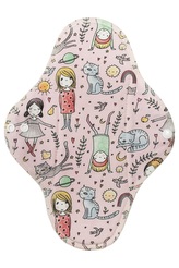 BIO Noční vložka (Bavlněné froté s PUL) - Kočičí přátelé (biobavlněný úplet s GOTS)