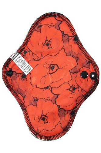 Slipová vložka (PUL) - Vlčí máky, černý velur (kojenecký plyš)