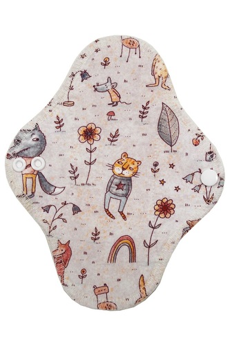 BIO Slipová vložka (Bavlněné froté s PUL) - Vlk a přátelé (biobavlněný úplet s GOTS)