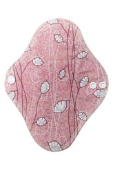 BIO Slipová vložka (Bavlněné froté s PUL) - Stříbrné lístečky na červené (biobavlněný úplet s GOTS)