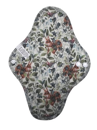 BIO Noční vložka (PUL) - Veverky & přírodní bambusovo-biobavlněné froté