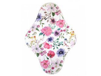 Noční vložka (Bavlněné froté s PUL) - Šeřík a mák (bavlněný úplet)