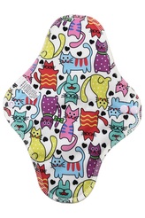 Noční vložka (PUL) - Kočky, růžový velur (kojenecký plyš)