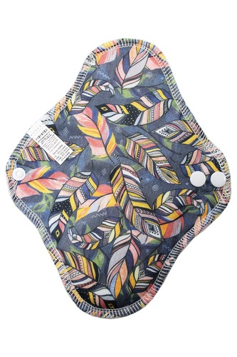 Denní vložka (PUL) - Indiánská pírka, šedý velur (kojenecký plyš)