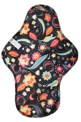 XL vložka (PUL) - Noční květy, černý velur (kojenecký plyš)