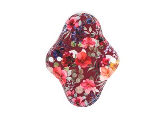 BIO Slipová vložka (Bavlněné froté s PUL) - Květy bobulí (biobavlněný úplet s GOTS)