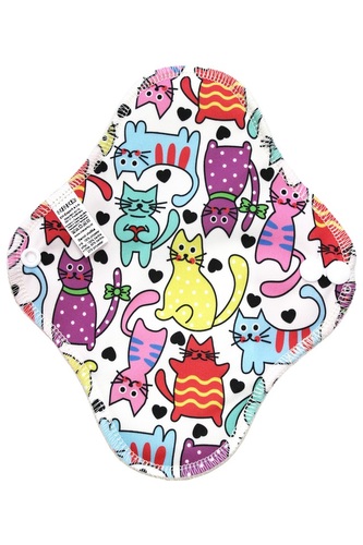 BIO Denní vložka (PUL) - Kočky & přírodní bambusovo-biobavlněné froté