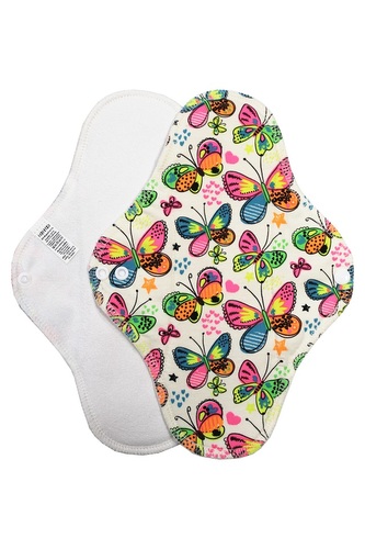 Noční vložka (Bavlněné froté s PUL) - Motýlci (bavlněný úplet)