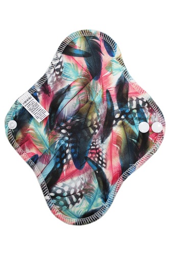 BIO Denní vložka (PUL) - Kropenatá pírka & přírodní bambusovo-biobavlněné froté