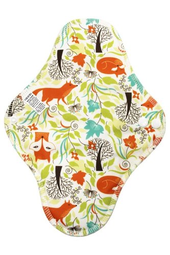 Noční vložka (PUL) - Lišky, sv. žlutý velur (kojenecký plyš)