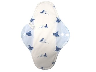 BIO Noční vložka (PUL) - Rejnoci & tyrkysové bambusovo-biobavlněné froté