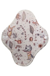 BIO Denní vložka (Bavlněné froté s PUL) - Vlk a přátelé (biobavlněný úplet s GOTS)