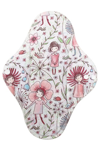 BIO Noční vložka (Bavlněné froté s PUL) - Květinářka (biobavlněný úplet s GOTS)