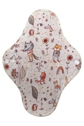 BIO Noční vložka (Bavlněné froté s PUL) - Vlk a přátelé (biobavlněný úplet s GOTS)