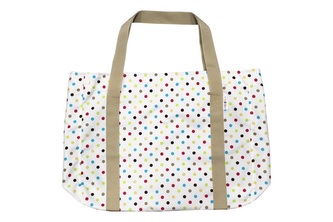 Dámská taška - Puntíčky na bílé, hnědý puntík