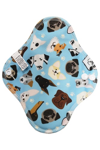 Denní vložka (PUL) - Veselí pejsci, sv. modrý velur (kojenecký plyš)