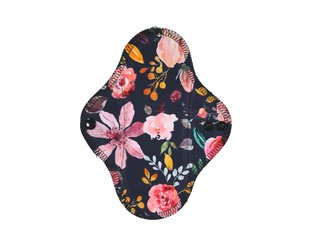 BIO Slipová vložka (Bambusové froté s PUL) - Malované pivoňky (biobavlněný úplet s GOTS)