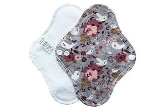 Slipová vložka (Bavlněné froté s PUL) - Ptáčci na šedé (bavlněný úplet)