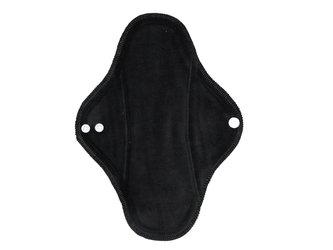 Noční vložka (Bavlněné froté s PUL) - Černý velur (kojenecký plyš), bílé patentky