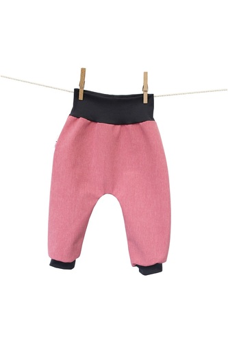 Softshellové kalhoty - Růžový melír__Velikost tepláčků EUR:68/74