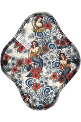 Denní vložka (PUL) - Mořská diva, černý velur (kojenecký plyš)