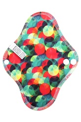 Slipová vložka (PUL) - Duhové kuličky se zelenou, sv. žlutý velur (kojenecký plyš)