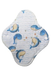 BIO Denní vložka (Bavlněné froté s PUL) - Velrybí píseň (biobavlněný úplet s GOTS)