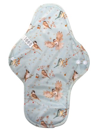 XL vložka (PUL) - Ptáčci u jeřabin, sv. modrý velur (kojenecký plyš)