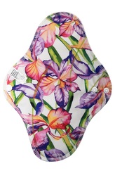 Noční vložka (PUL) - Kosatce, sv. růžový velur (kojenecký plyš)