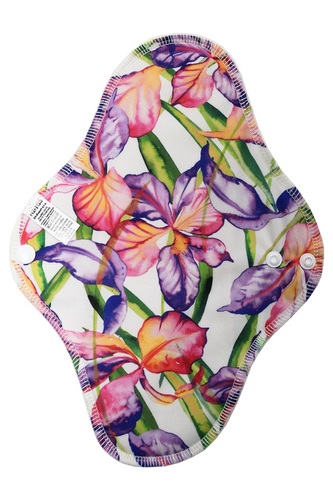 Noční vložka (PUL) - Kosatce, sv. růžový velur (kojenecký plyš)