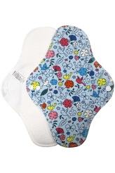 Noční vložka (Bavlněné froté s PUL) - Ptáčci v kvítí (bavlněný úplet)