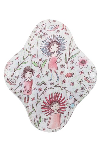 BIO Denní vložka (Bavlněné froté s PUL) - Květinářka (biobavlněný úplet s GOTS)