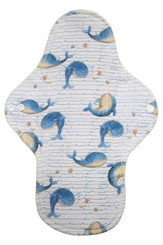 BIO XL vložka (Bavlněné froté s PUL) - Velrybí píseň (biobavlněný úplet s GOTS)