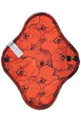 Denní vložka (PUL) - Vlčí máky, černý velur (kojenecký plyš)