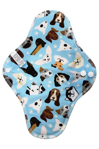 Noční vložka (PUL) - Veselí pejsci, sv. modrý velur (kojenecký plyš)