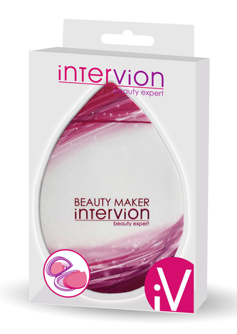 Inter-Vion Sada 2 matujících houbiček na make-up v krabičce se zrcátkem