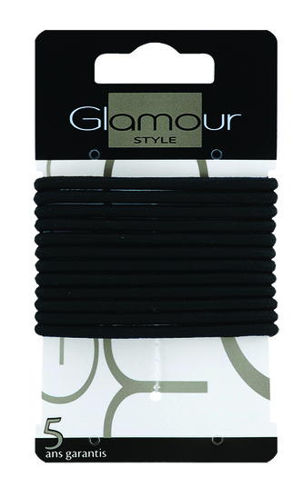 Inter-Vion GLAMOUR STYLE Elastické černé gumičky na vlasy