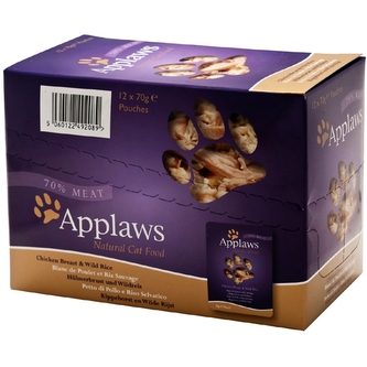 Applaws kapsička Cat Kuřecí prsa a divoká rýže 12x70g