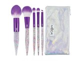 Royal & Langnickel MŌDA GLITTER BOMB 6PC PURPLE COMPLETE SET SADA KOSMETICKÝCH ŠTĚTCŮ NA OBLIČEJ – 6KS