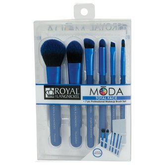 Royal & Langnickel MODA TOTAL FACE Sada štětců (6 ks) Barva: Modrá, Varianta: Nový produkt