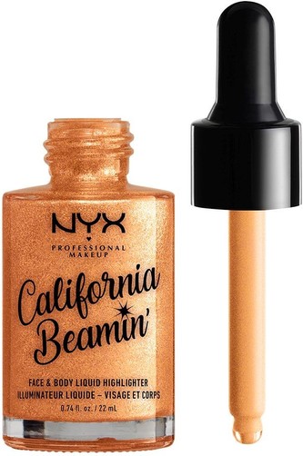 NYX PROFESSIONAL MAKEUP Tekutý rozjasňovač na obličej a tělo Odstín: Beach Babe (Rose Gold Shimmer)