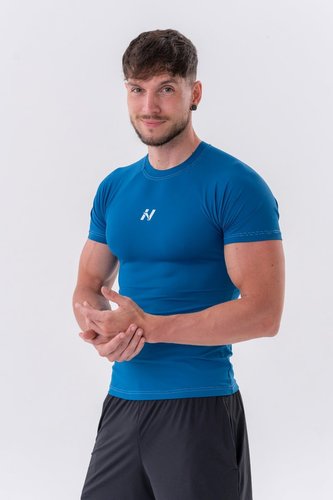 Pánské tričko Slim-fit Blue - NEBBIA - Velikost: XXL