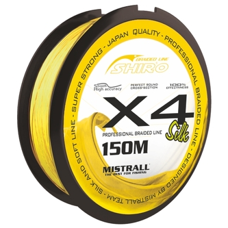 šňůra Shiro braided line X4 0,28mm 150m fluo