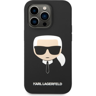 Karl Lagerfeld Liquid Silicone Karl Head kryt iPhone 14 Pro Max černý