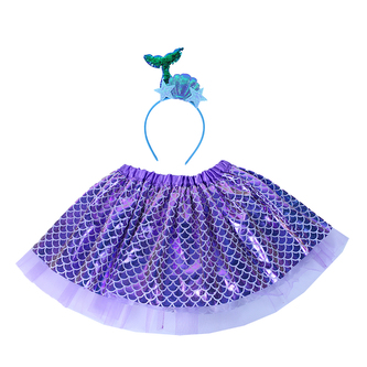 Detský kostým tutu sukne s čelenkou morská panna