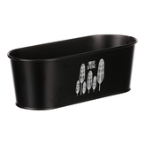 Truhlík kovový s peříčky, barva černá.