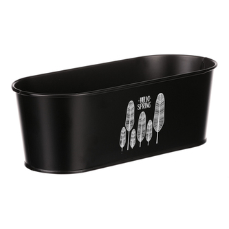 Truhlík kovový s peříčky, barva černá.