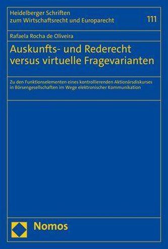 Auskunfts- und Rederecht versus virtuelle Fragevarianten